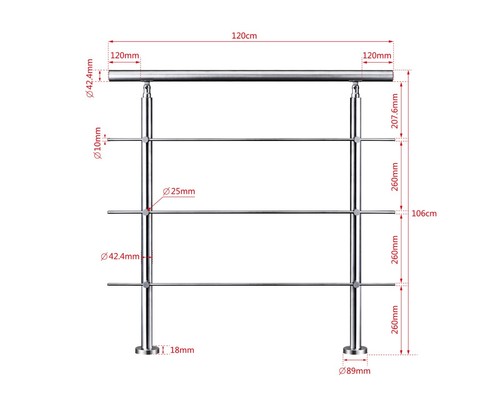 Stainless steel handrail - stainless,