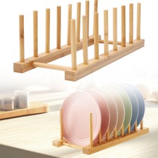 Wooden Dish Plate Cup Stand Cupboard Rack Holder Kitchen Storage Drying Durable