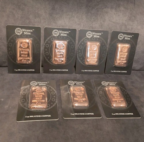 5oz fine copper bars 999 - 7, x