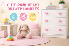Pack pink heart door knobs - pink,