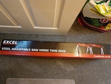 Excel Heavy Duty Steel Saw Horse Folding Twin Pack 1000kg Capacity