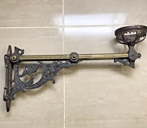 Antique oil lamp large heavy - antique,