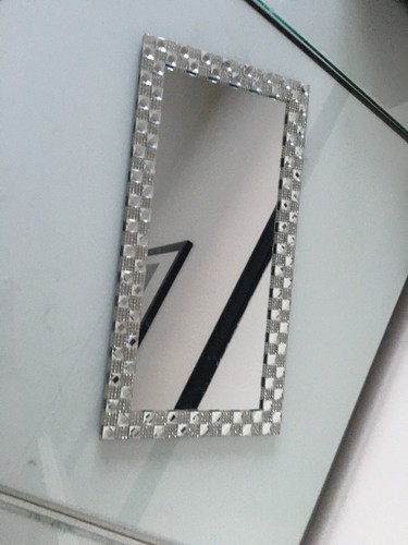 Diamante lace mirrored candle - diamante,