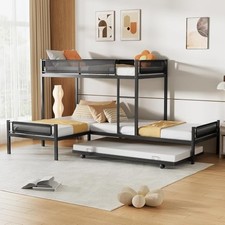 L-Shape Metal Triple Bunk Bed