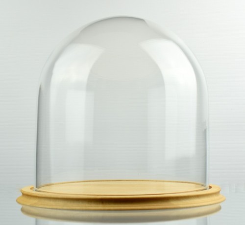 Clear circular glass dome - clear, with
