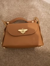 Small Leather Tan Vera Pelle Handbag Brand New