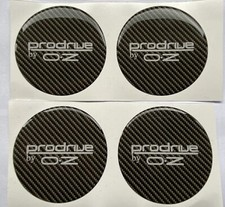 ALLOY WHEEL PFF7 GT1 PRODRIVE OZ DOMED CENTRE CAP STICKERS X4 CARBON WHITE 60mm