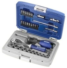 Britool expert 1/4" socket set accessory set 34pc ratchet E194672 rdg