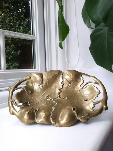 Vintage brass grapevine leaves - vintage,