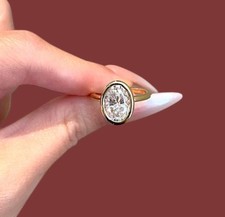 14k Yellow Gold Wedding Ring Lab Grown Oval 1.50 Carat Diamond IGI Certified