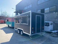 Black Double Axle Food Trailer with Large Serving Window | Mobile Catering Unit