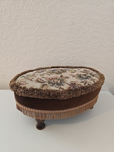 Vintage 1960s oval footstool - oval,