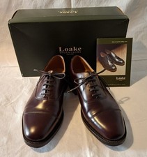 Loake Goodyear Burgundy Polished Leather Shoes With Welted Leather Soles. Size 6