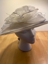 M&S Elegant Organza Cream PACKABLE HAT  M/L  Wedding Formal Occasion BNWT