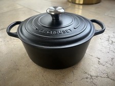 Le Creuset Signature Cast Iron 24cm Round Casserole Dish in Satin Black  