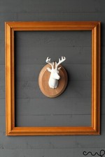 Handmade White Resin Stag Head Wall Mount Wall Hanging Taxidermy Animal Gift