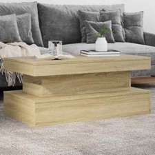 Coffee Table with LED Lights Sonoma Oak 90x50x40 cm vidaXL