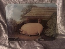 Wilscombe England Fat Pig Pot Belly Pig Glass Worktop Saver Chopping Board