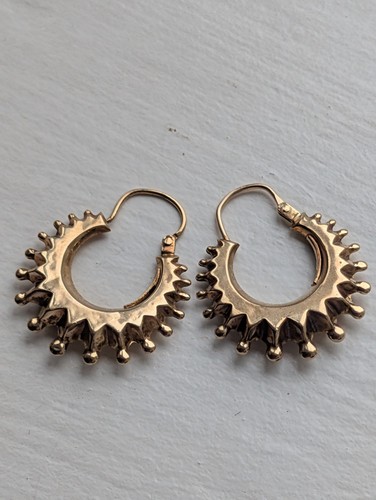 9ct gold vintage creole hoop - vintage,