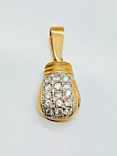 9ct yellow solid gold - solid, cz