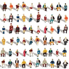P8711 60pcs Model HO Scale 1:87 Seated People Sitting Figures 30 Different Poses