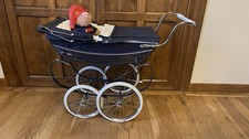 Silver Cross Dolls Pram. Navy and Chrome