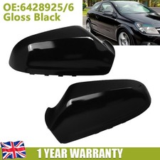 Left &Right Side Wing Mirror Cover Cap Black For VAUXHALL ASTRA H 2004-2009