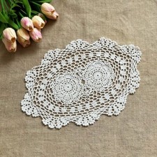 Oval Shape White Crochet