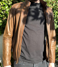 Massimo Dutti Leather Jacket Mens (Small)