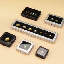 Stainless Steel Diamond Gems Storage Box Display Case Jewelry Gemstone Holder