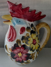 Large 28cm Tall Cockerel Floral Decor Jug. UK ONLY. Free Postage.