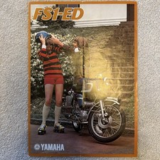 ORIGINAL YAMAHA FS1-ED  FS1E-DX  SPORTS MOPED SALES BROCHURE 1974 Yellow Blue