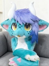 Fursuit Long haired Dog Fox Mascot Party Halloween Fur Cosplay(head+claws)