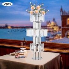 5 Tier Flower Stands, 2PCS Flower Stands, Crystal Flower Stands Round Modern
