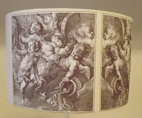 Antique cherub lampshade - antique,