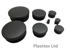 Round Plastic Black Blanking End Cap Caps Tube Inserts Plug