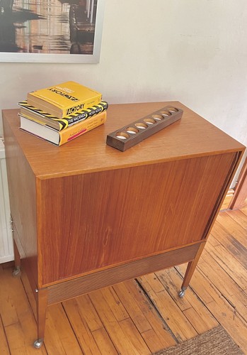 Mid century teak tambour - mid,