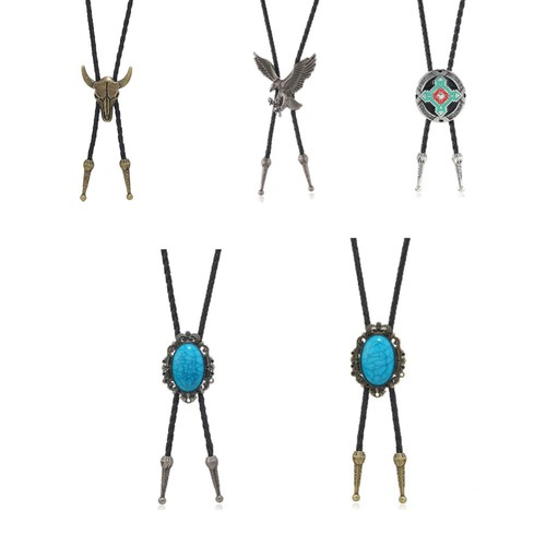 Western cowboy bolo tie black - cowboy,
