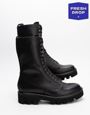 RRP€417 GRENSON Leather Combat Boots US7.5 UK5 EU38 Extralight Lug Sole