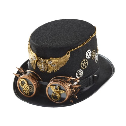 Steampunk top hat punk with - top,