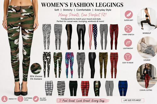 Ladies printed leggings full - leggings,