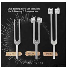 Tuning Fork Set 128Hz 256Hz 512Hz for Healing, Chakra & Sound Therapy - Harmony