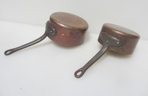 Antique copper pan - antique, set