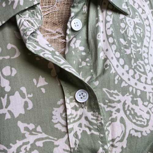 Zara green white print mini - green,