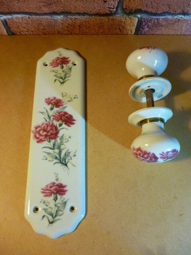 Vintage floral ceramic door - vintage,