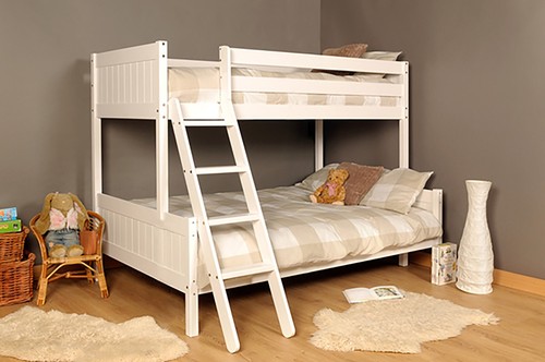 Triple bunk bed - bed, white
