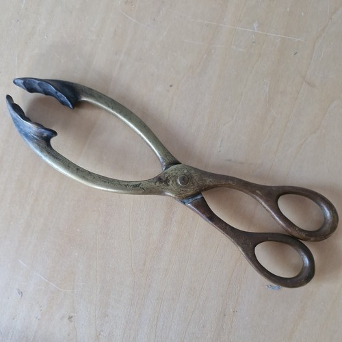 Antique coal fire tongs - antique,
