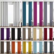 Faux silk curtains eyelet - silk,