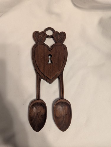 Wooden welsh love spoon - wooden,