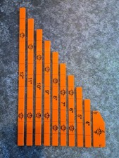Orange Acrylic Measuring Sticks 12" to 0.5" for Warhammer / AoS. Full Set